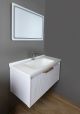 Bathroom Vanity with Pink Storage and White Hand Wash Basin in High Quality