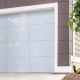 Contemporary Frameless Glass Garage Door in White